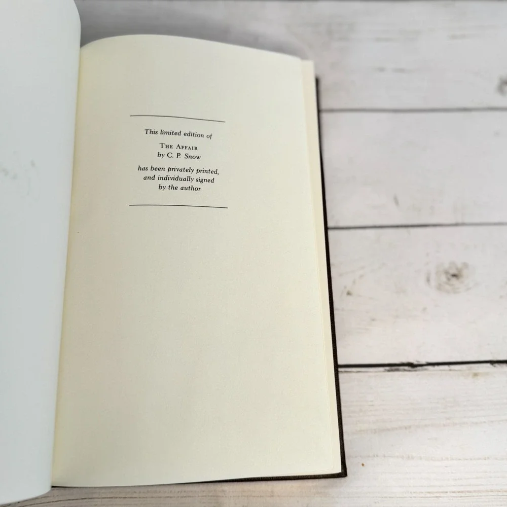 The Affair C.P. Snow SIGNED Limited Edition 1981 Franklin Library Book Hardcover